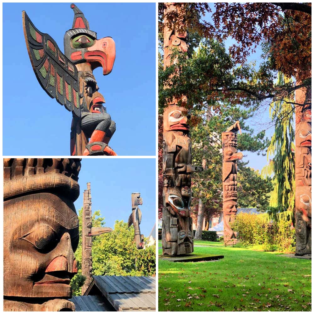 totem poles in thunderbird park
