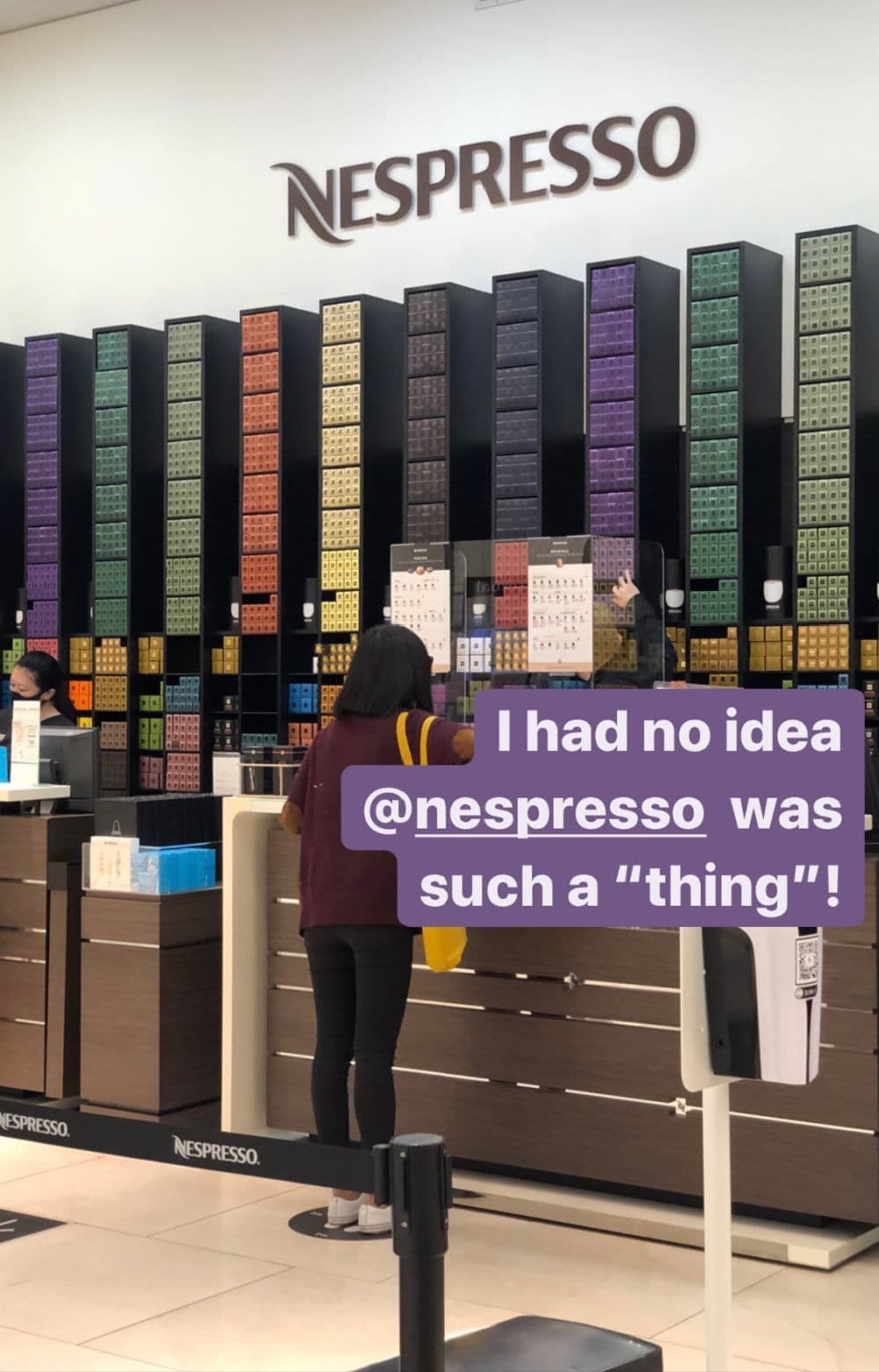 nespresso bar at Hudson Bay