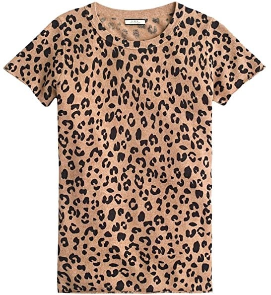 leopard print cashmere tee
