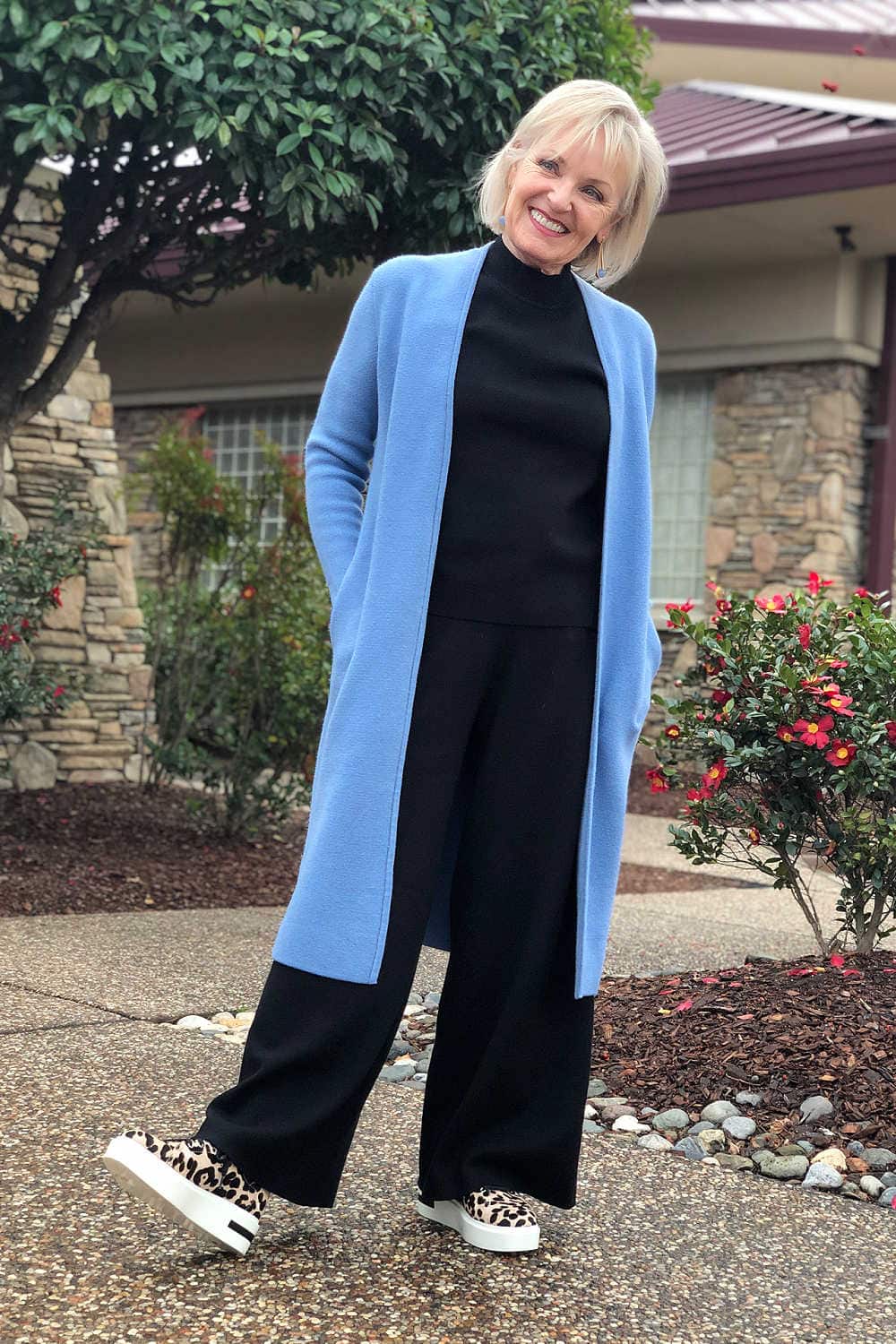 fashion blogger jennifer connolly of a well styled life wearing sweater set from banana republic