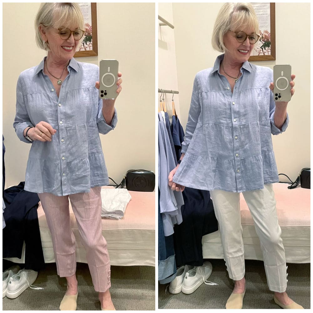 TIERED TOP WITH TWO PANTS