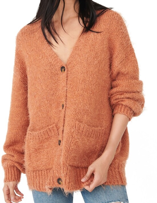 cinnamon colored cardigan
