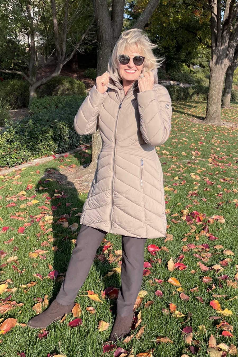 women wearing sustainable puffer coat