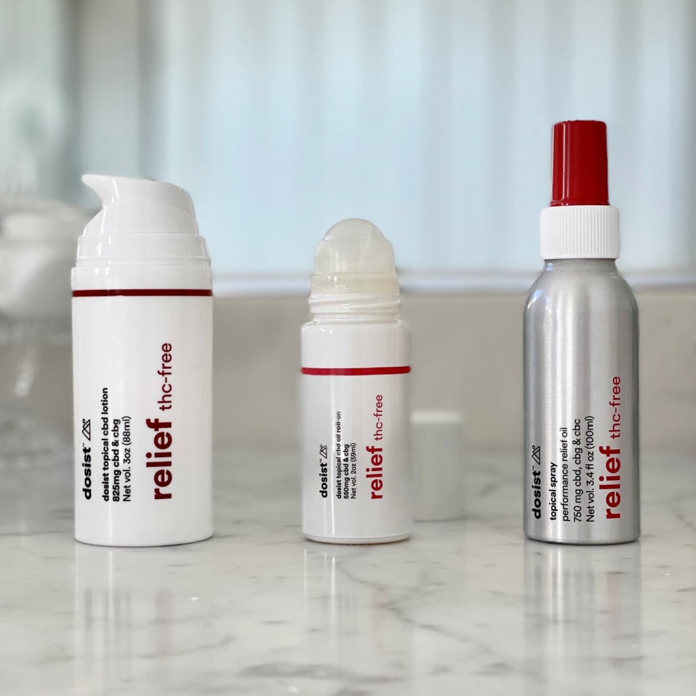 dosist health relief spray, cream and rollon
