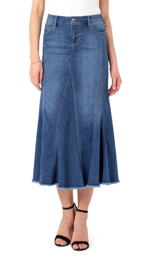 long denim skirt