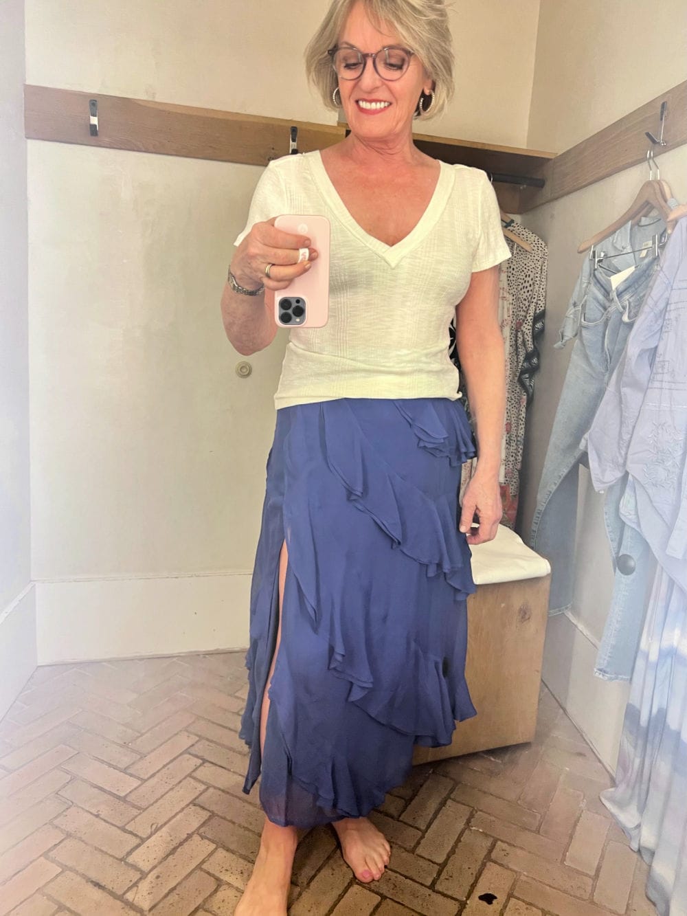 flounced skirt boho style at anthropologie
