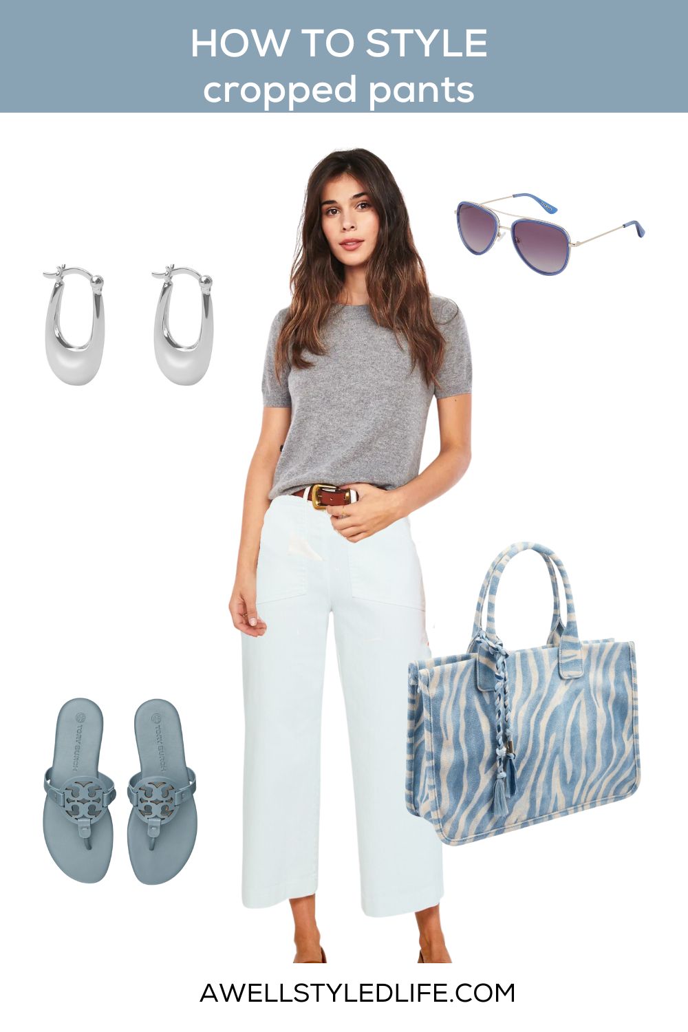 outfit showing how to style wide leg crop pants
