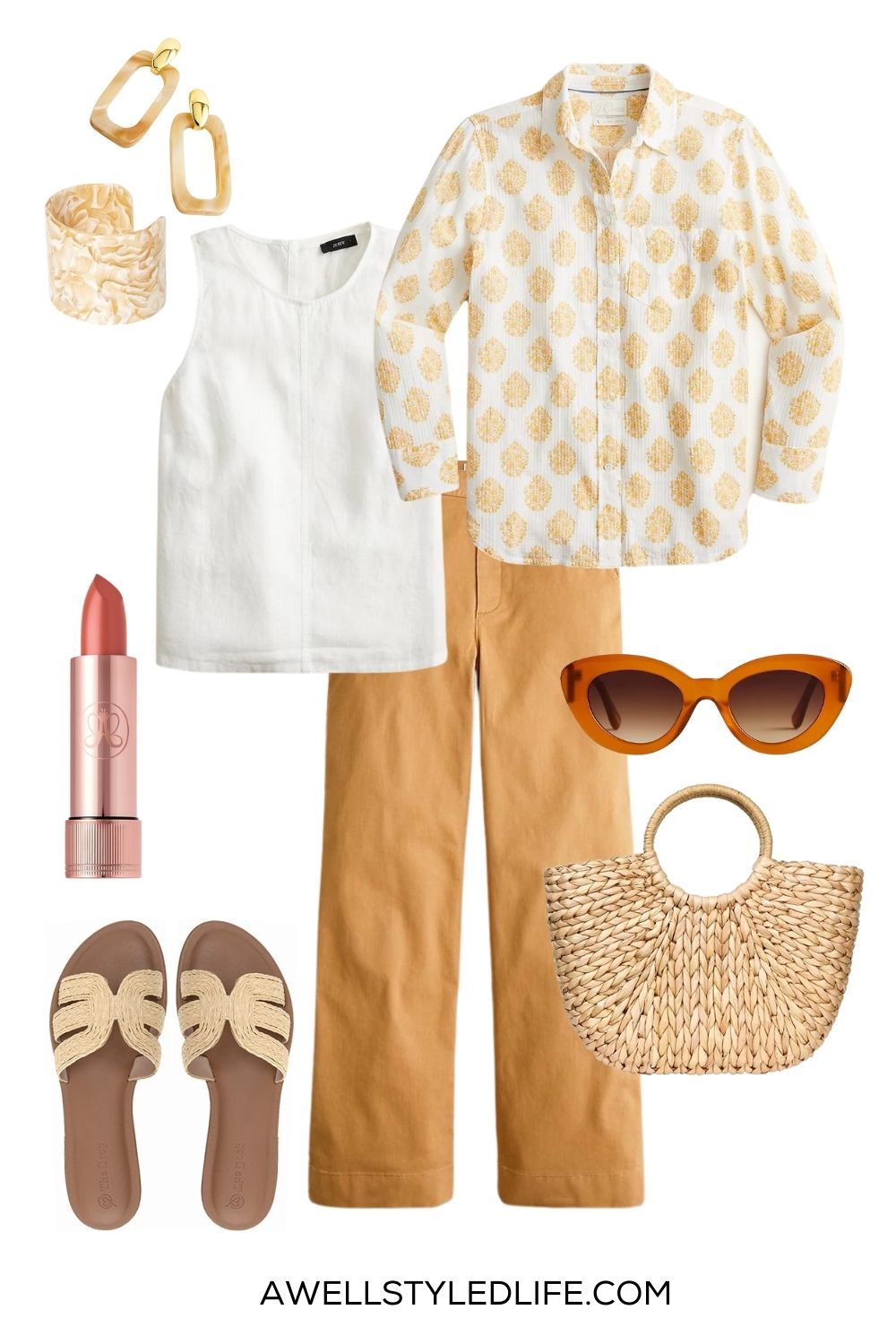 outfit in honey colors