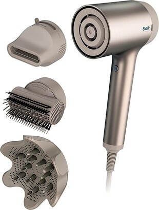 This image has an empty alt attribute; its file name is shark-hd120brn-blow-dryer-hyperair-fast-drying-with-iq-2-in-1-concentrator-styling-brush-and-curl-defining-deep-diffuser-attachments-ionic-no-heat-damage-for-all-hair-types-stone.jpg