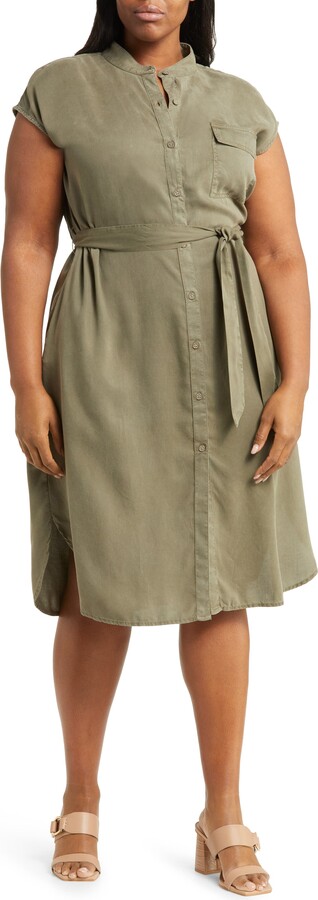 utility shirtdress available in plus sizes
