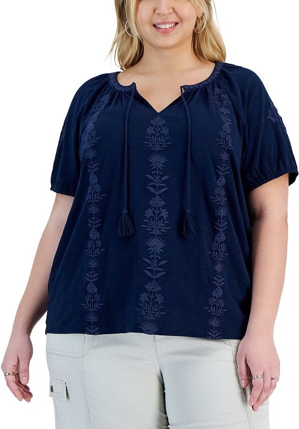 casual summer blouse in extended sizes