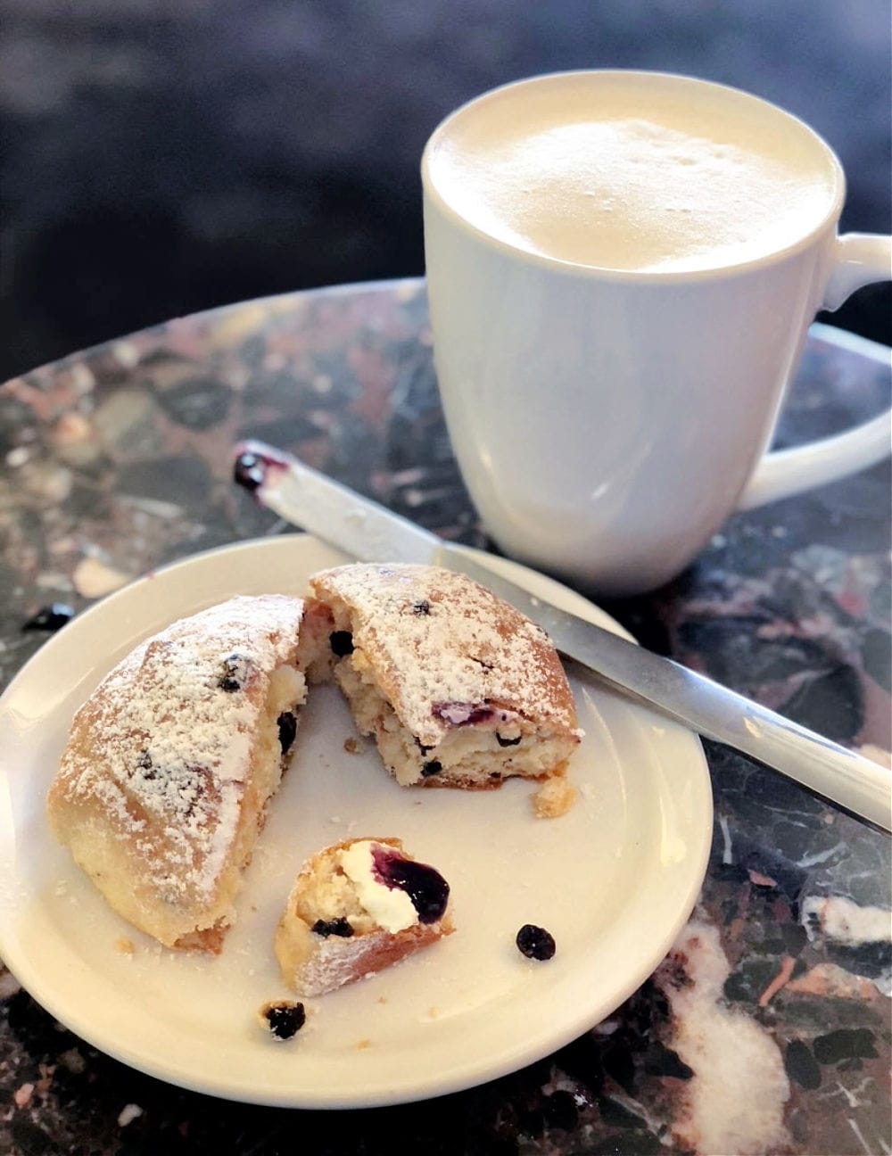 scones and london fog at murchies tea shop in victoria b.c.