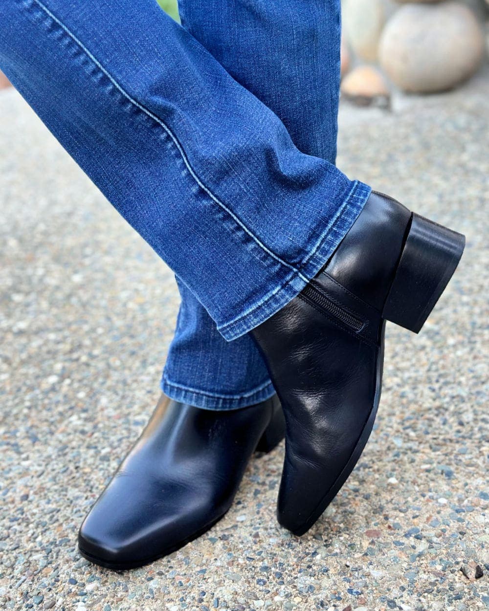 Sidney Dress Booties in Black Leather on Style Blogger
