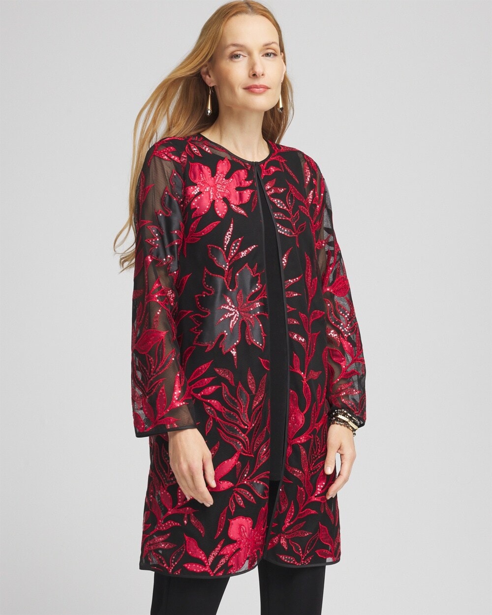 Travelers™ Collection Leaf Embroidered Jacket for Festive Wedding Guest outfit