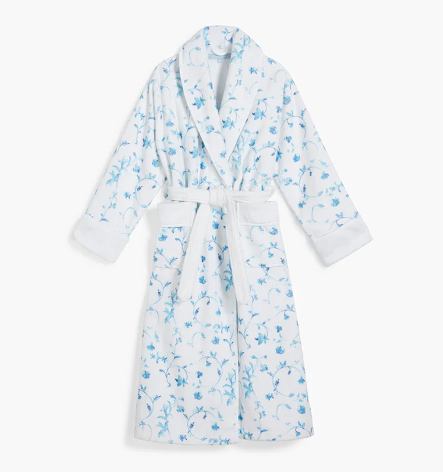 Hill House The Hotel Robe in Blue Botanical Print