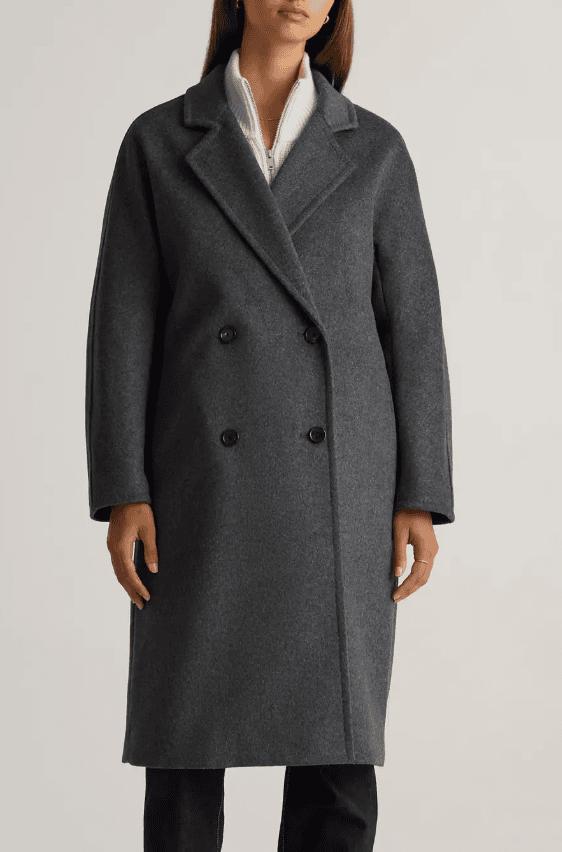 Classic Italian Wool Double Breasted Coat from Quince