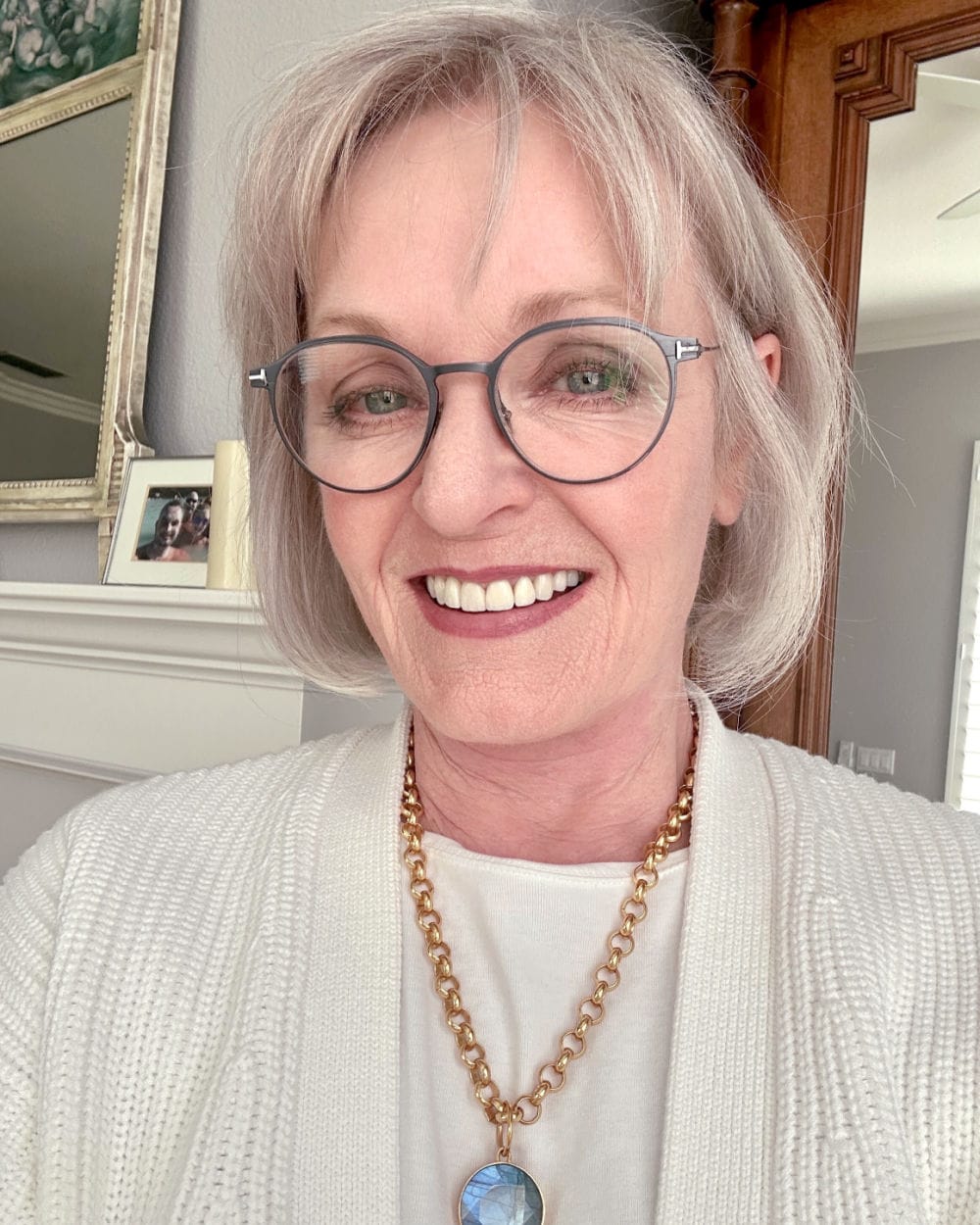 elderly women showing how flattering a soft lip liner and lipstick looks with lip lines