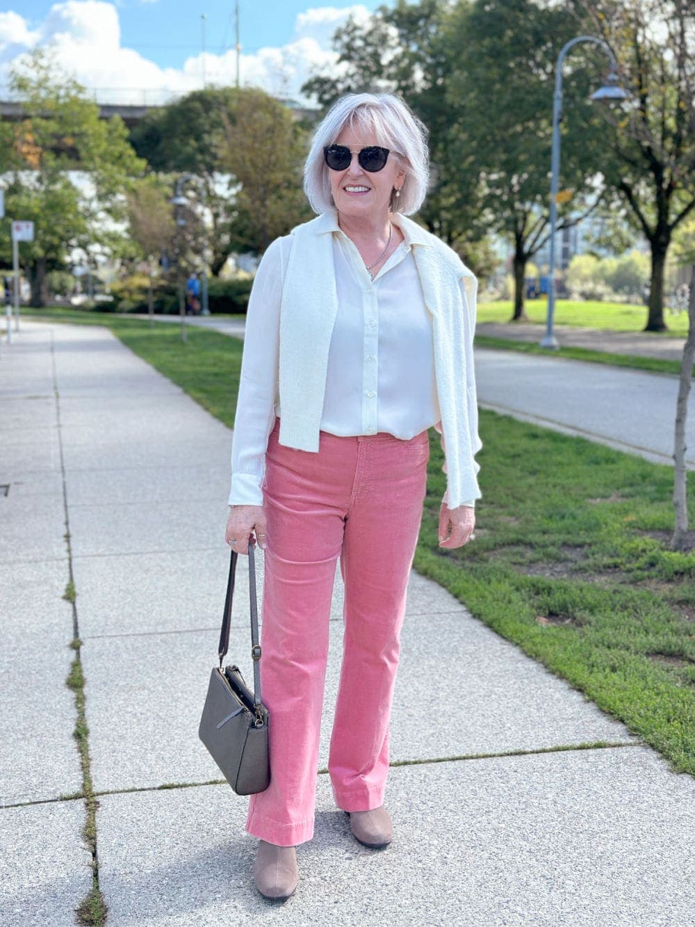 A Washable Silk Blouse by Quince styled for fall and winter