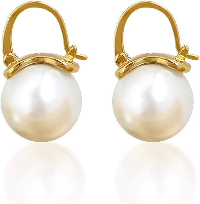 OwMell Elegant 925 Sterling Silver Pearl Drop Earrings Festive Earrings