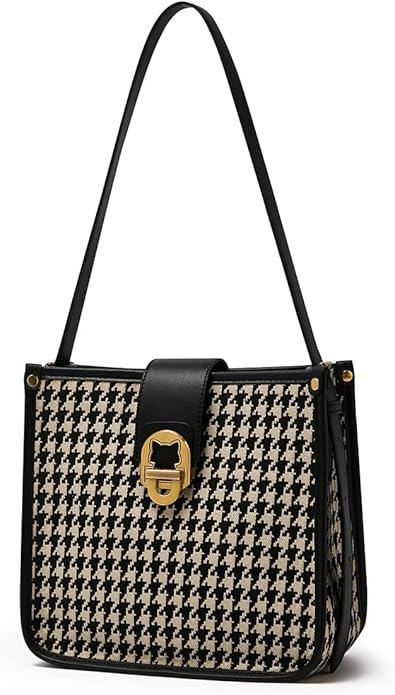 Houndstooth Shoulder Bag, Affordable Purses for Women Over 60