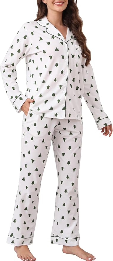 LUBOT Christmas Pajamas Festive Holiday Sleepwear for Women