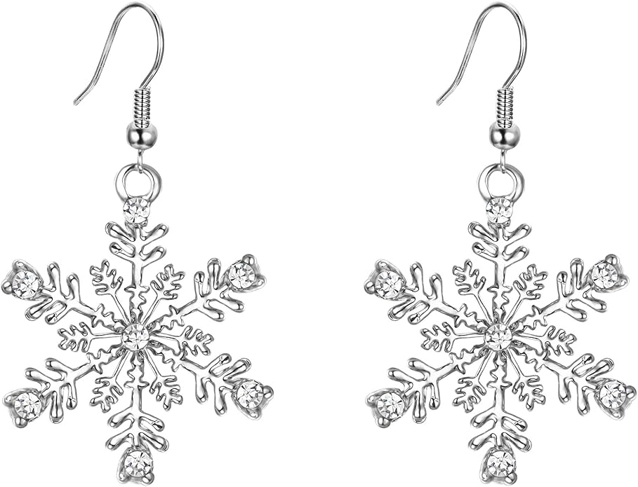 EVER FAITH Snowflake Earring Festive Holiday Accessories Under $100