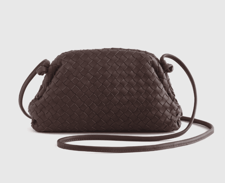 Quince Italian Leather Handwoven Pouch Crossbody Clutch, Winter Purse for Women