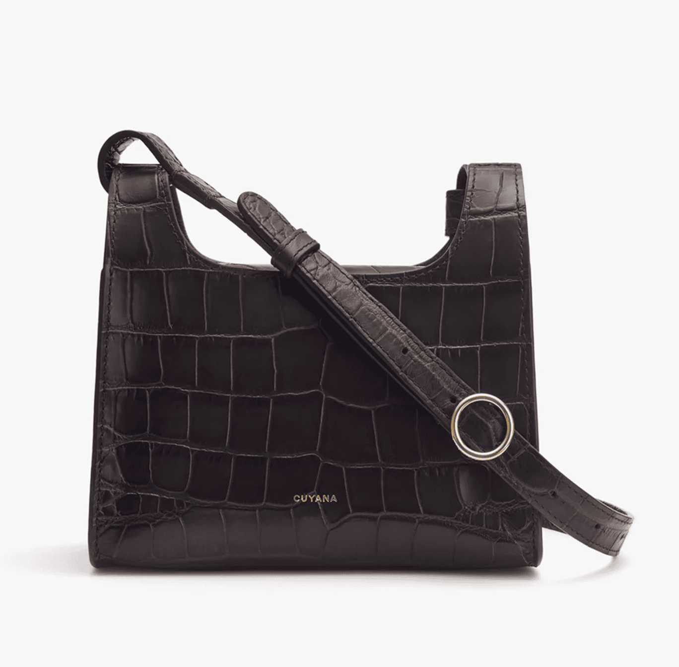 Cuyana Mini Double Loop Bag (Croco), Handbag for Winter