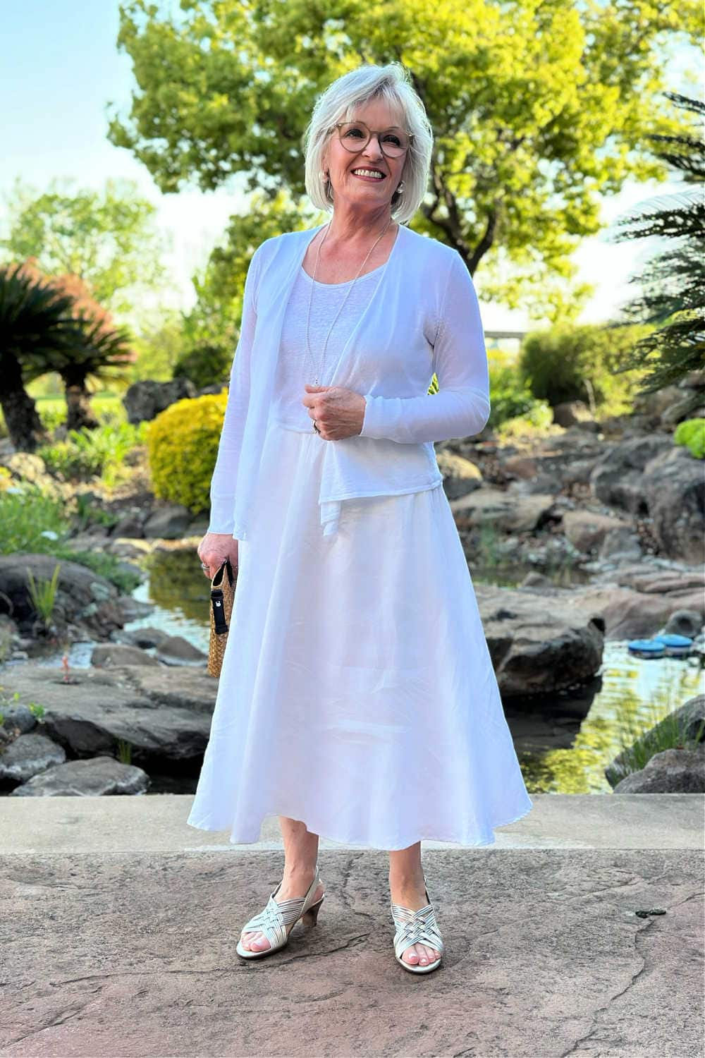 All White Resort Wear Look