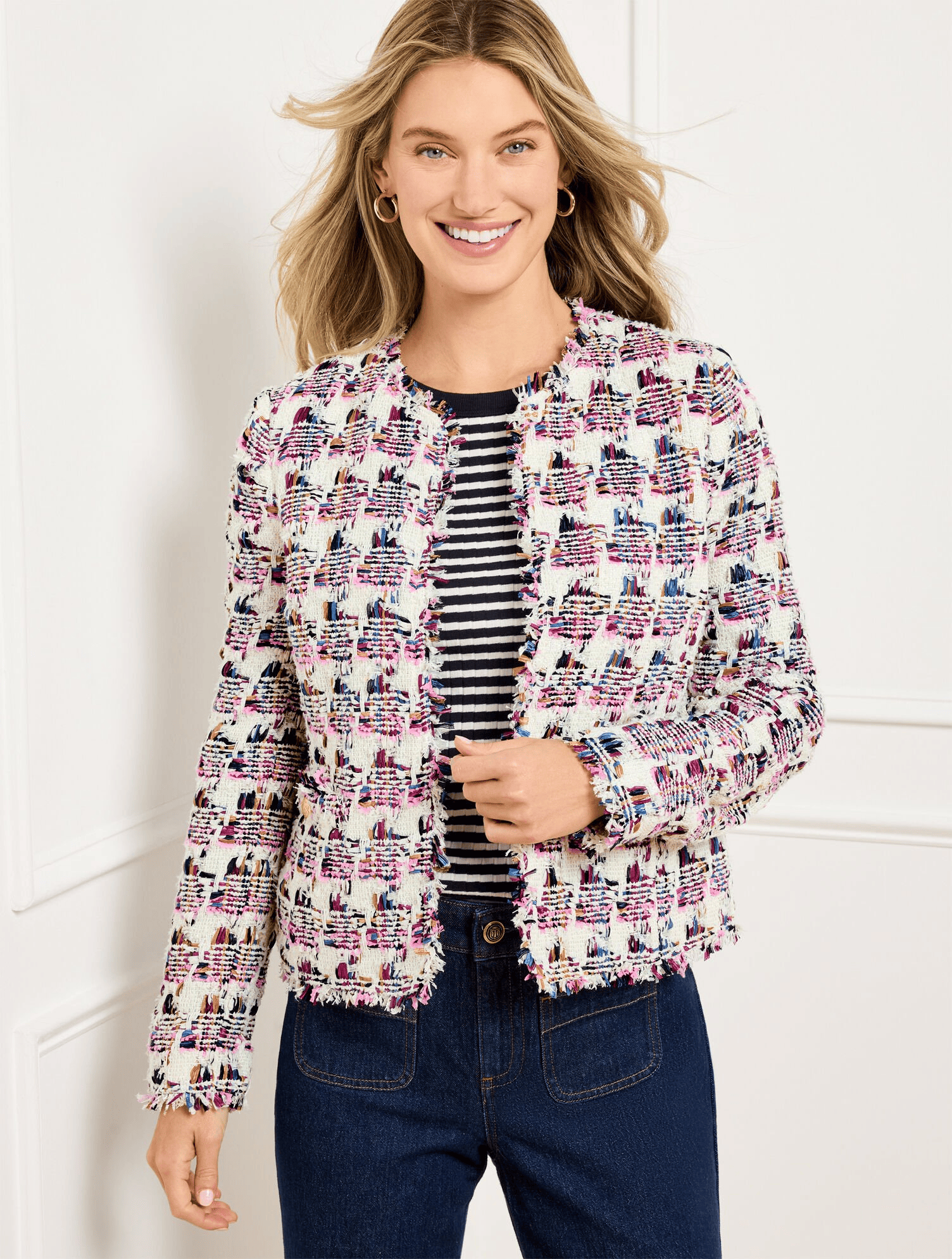Collarless Tweed Jacket Pre-Spring Arrivals at Talbots