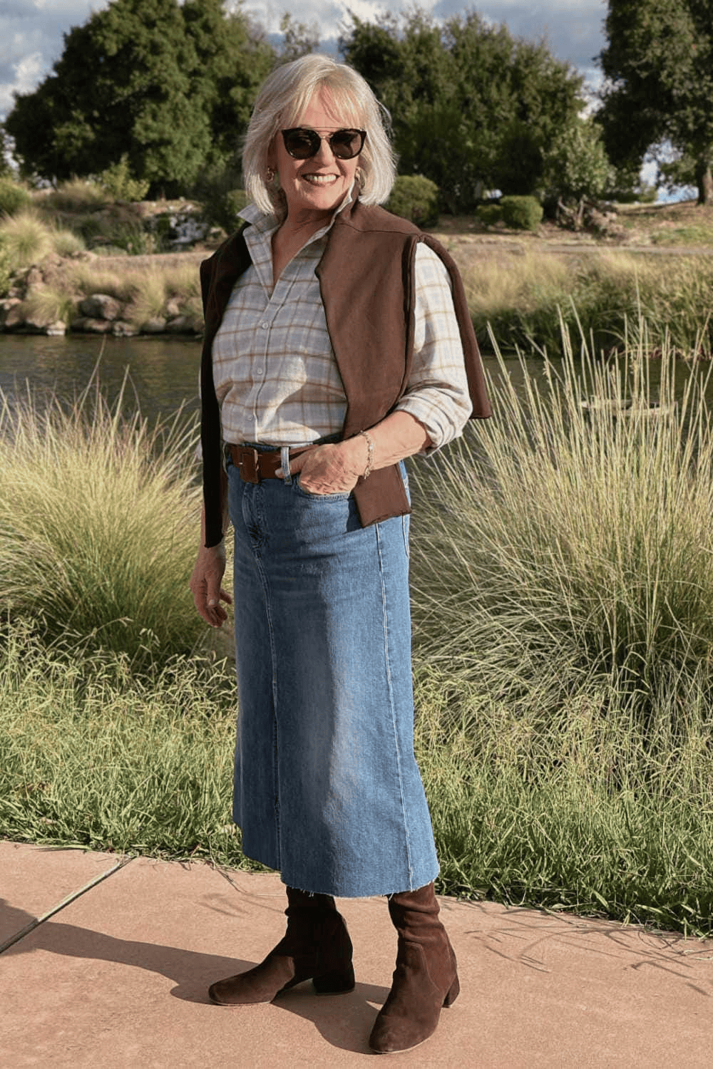 BEST DENIM SKIRTS FOR WOMEN OVER 50