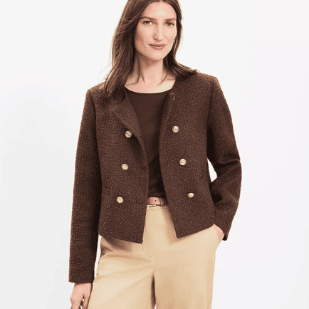 CHOCOLATE ESPRESSO BROWN TWEED JACKET NEW ARRIVAL LOFT
