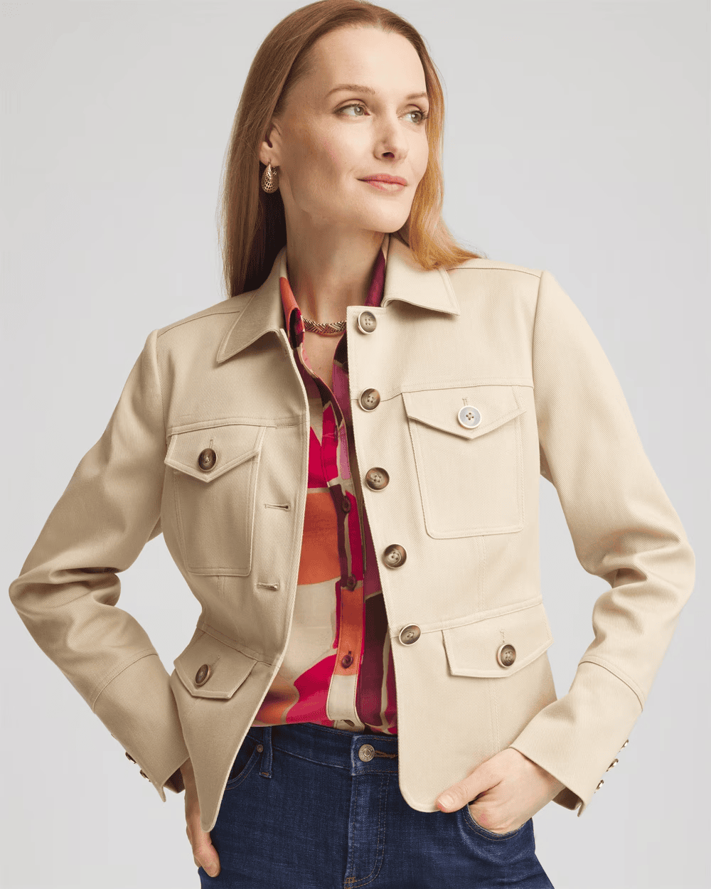 TWILL SAFARI JACKET CHICO'S
