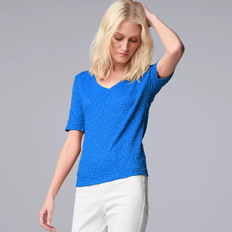 Pucker texture top for spring – flattering top for women 50+