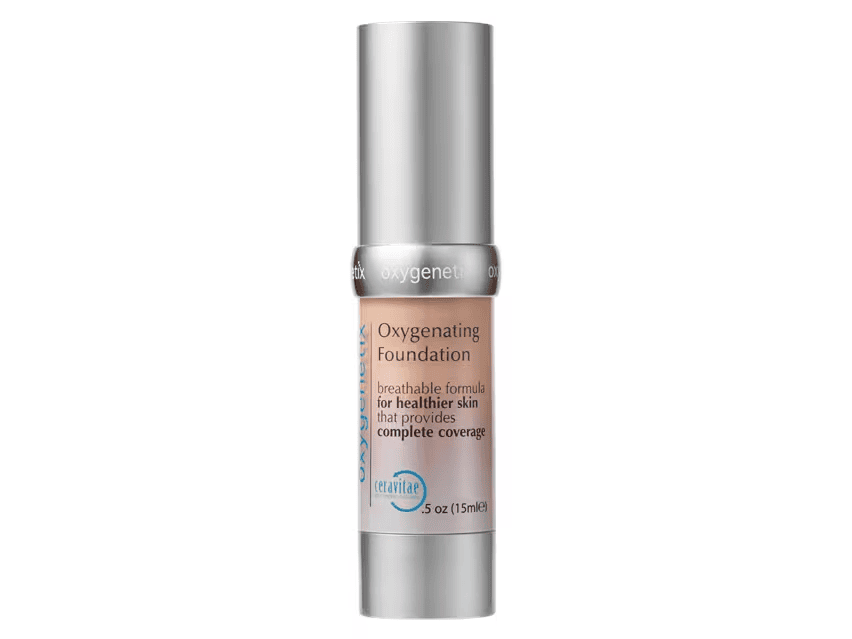 Oxygenetix full coverage foundation bottle in shade Opal, breathable formula for aging skin