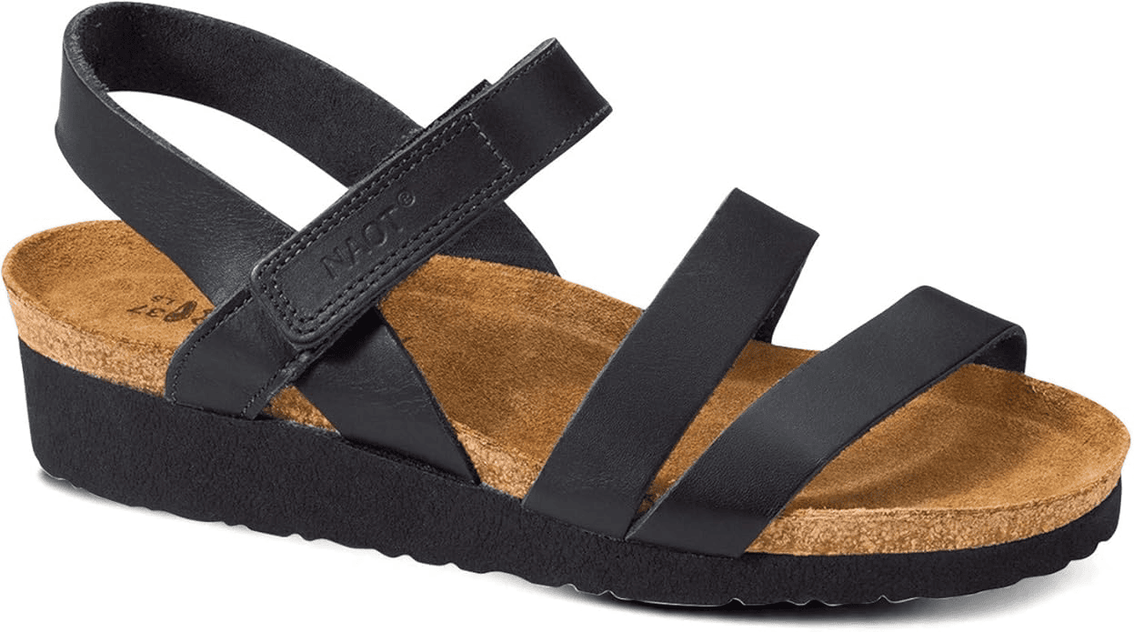 Naot Kayla Wedge sandal with versatile cork footbed for great arch support