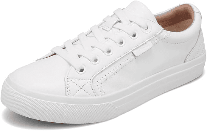 stylish white Taos Plim Soul Lux leather Sneakers sneakers with hidden support