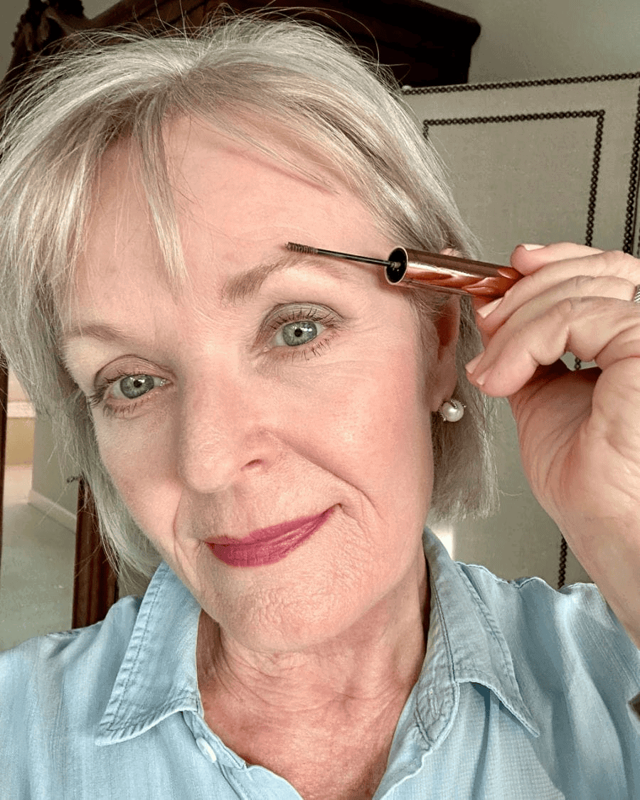 Jennifer showing Softly filled-in brows to lift and define thinning eyebrow shape