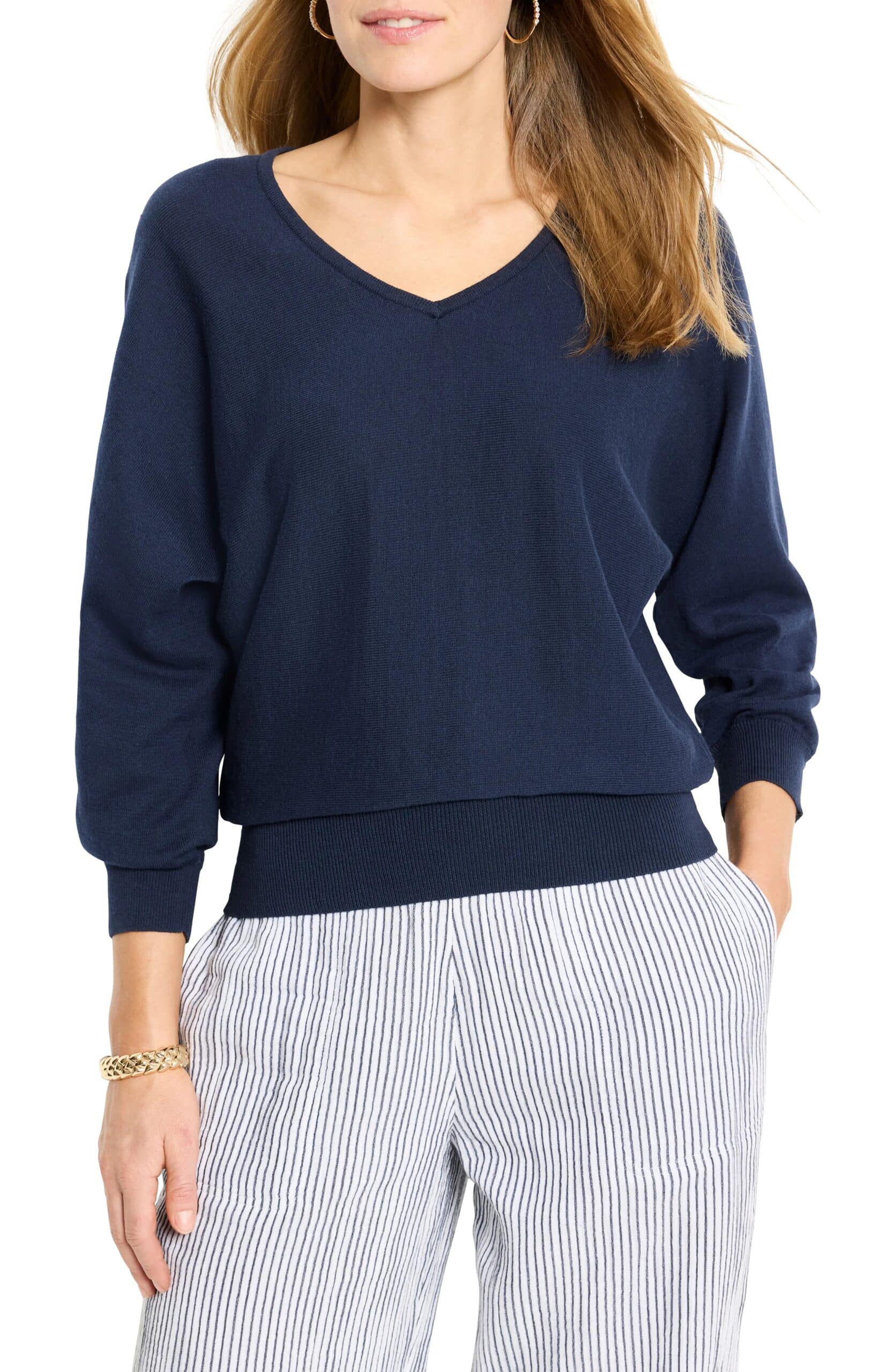Nic+Zoe V Neck Cotton Sweater