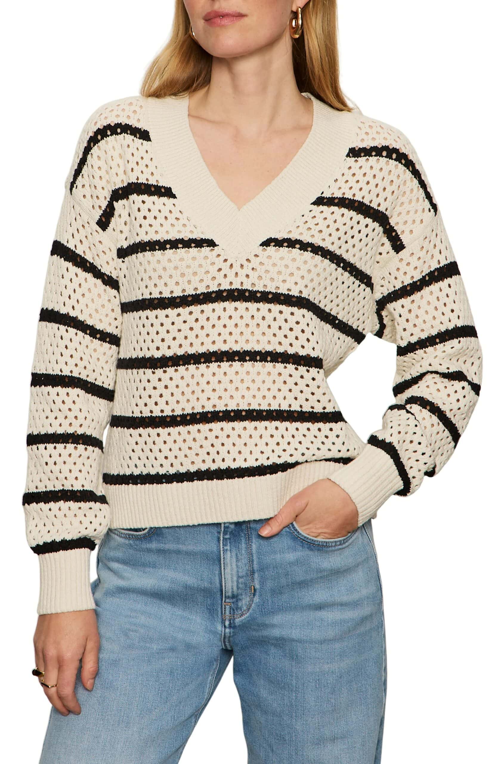 Sanctuary Striped Open Stitch Sweater