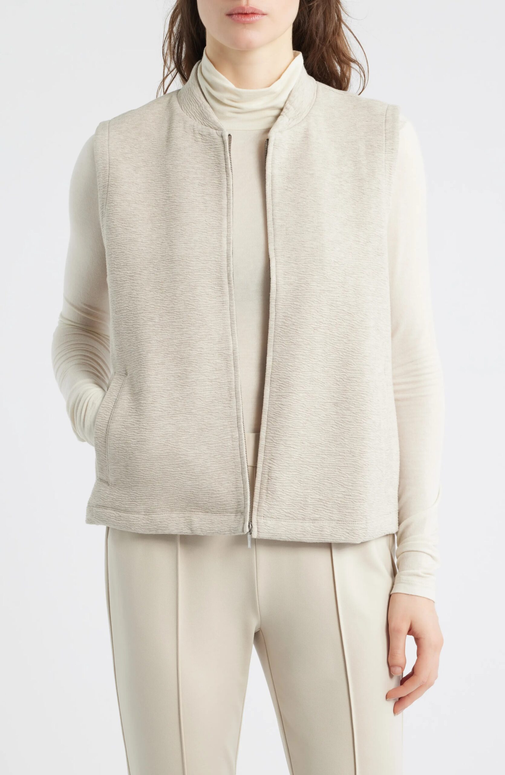 Eileen Fisher Organic Cotton Blend Vest WARM WINTER LAYER WOMEN OVER 40 50 60