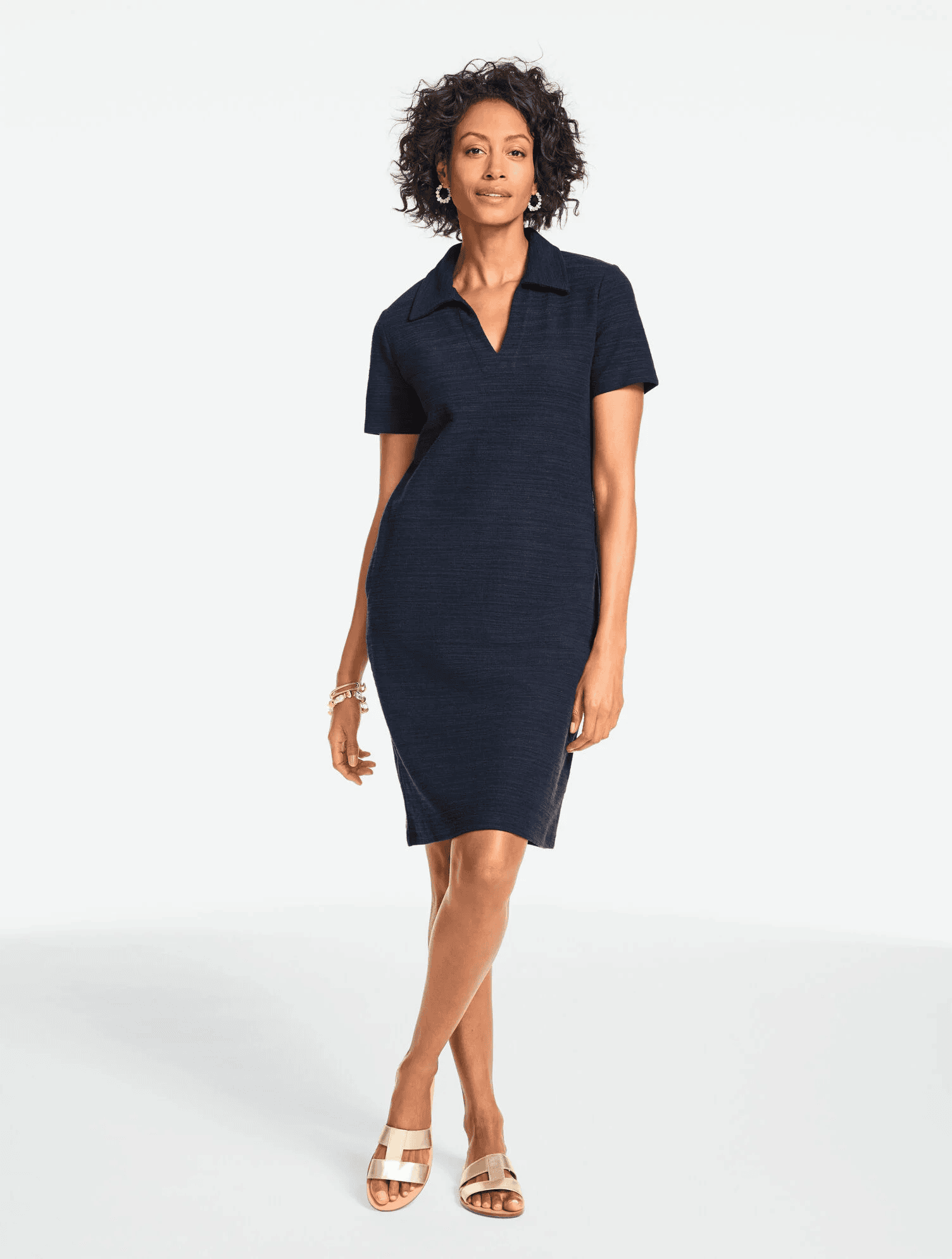 Short Sleeve Johnny Collar Dress